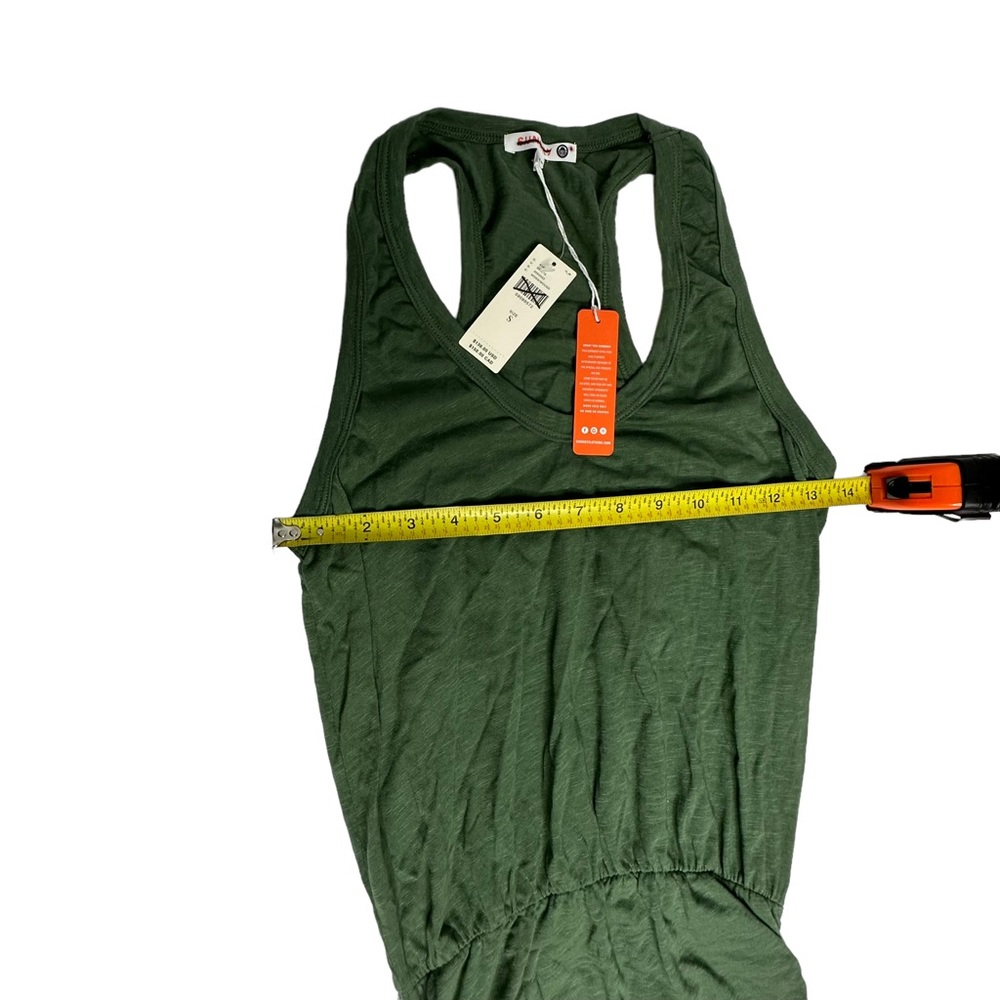 Final Price NWT Sundry for Anthropologie Ruched Jersey Tank Dress Green 1 or s - Picture 11 of 14